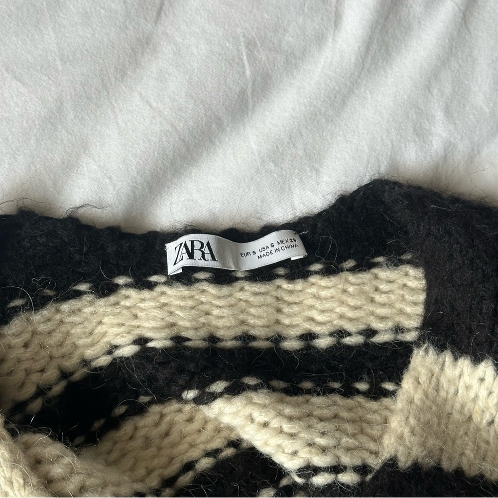 Zara oversized knit stripe wool sweater size small - Picture 9 of 12